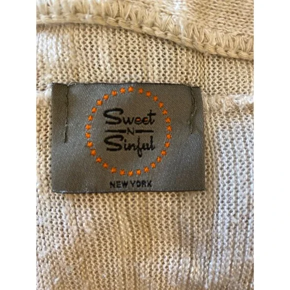 Sweet N Sinful Cardigan Striped Lightweight Distressed Southwest Look Sz Small - Picture 9 of 11